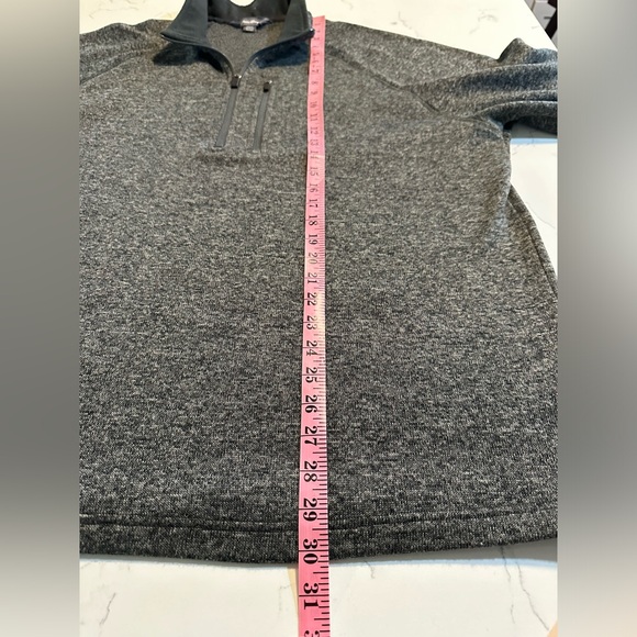 Eddie Bauer Men’s Radiator Gray Fleece lined Pullover Sweater, 1/4 Zip XXL - Picture 7 of 9
